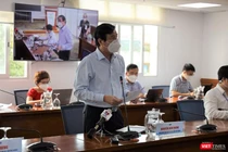 Bác sĩ Nguyễn Hữu Hưng - Phó Giám đốc Sở Y tế TP.HCM thông tin về số ca bệnh COVID-19 tại TP.HCM. Ảnh: Khang Minh