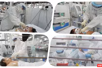 Chăm sóc bệnh nhân nặng tại Trung tâm Hồi sức tích cực người bệnh COVID-19 BV Trung ương Huế tại TP.HCM. Ảnh: Hoà Bình
