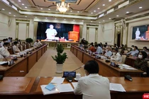 Toàn cảnh cuộc họp Ban Chỉ đạo phòng, chống dịch quốc gia với TP.HCM, đánh giá lại 7 ngày giãn cách xã hội toàn thành phố - Ảnh: Huyền Mai