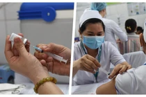 Tiêm ngừa vaccine COVID-19 cho nhân viên y tế tại TP.HCM (Ảnh: Hòa Bình ghép) 