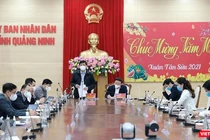 GS.TS Nguyễn Thanh Long, Bộ trưởng Bộ Y tế, Phó Trưởng ban Thường trực Ban Chỉ đạo quốc gia phòng chống dịch COVID-19: Tết này nhân dân Quảng Ninh yên tâm đón Tết trong trạng thái bình thường mới - Ảnh: Trần Minh. 