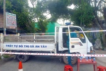 Khu nhà trọ bị phong toả vì liên quan đến 3 người nhập cảnh trái phép (Ảnh: BD) 