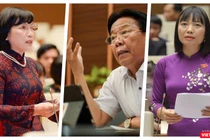 Các đại biểu có ý kiến về Quốc hội điện tử (Ảnh: Hoà Bình ghép) 