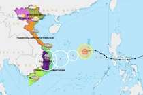 Hướng di chuyển của bão số 10 trong 24h tới