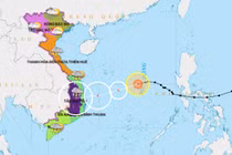 Hướng di chuyển của bão số 10 trong 24h tới