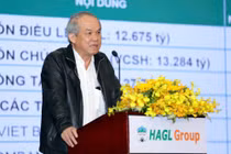 Ông Đoàn Nguyên Đức - Chủ tịch Hoàng Anh Gia Lai tại cuộc gặp gỡ nhà đầu tư chiều 25/11