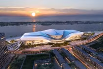 Nhà hát Sóng Xanh (Blue Waves Theatre) lấy cảm hứng từ sự chuyển động của nước giữa vùng sinh quyển rừng ngập mặn sẽ tạo điểm nhấn cho Cần Giờ trong tương lai.