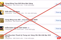 Các hội nhóm được Công an Đà Nẵng cảnh báo có hành vi lừa đảo mua bán vàng. Ảnh CATP