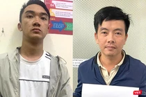 Các đối tượng trong đường dây lừa đảo qua mạng tại cơ quan công an. Ảnh Công an cung cấp.