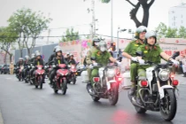 Quang cảnh lễ ra quân cao điểm tấn công tội phạm của Công an TP Đà Nẵng.