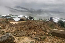 Hiện trường vụ lở núi. Ảnh CAX cung cấp