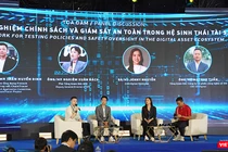 Các diễn giả tham dự phiên toạ đàm mang chủ đề “Khung thử nghiệm chính sách và giám sát an toàn trong hệ sinh thái tài sản số”.