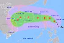 Dư báo đường đi của bão TRAMI trên biển Đông