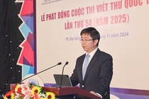 Ông Bùi Hoàng Phương, Thứ trưởng Bộ TT&TT, Trưởng ban tổ chức cuộc thi Viết thư quốc tế UPU lần thứ 54, phát biểu tại lễ phát động cuộc thi.