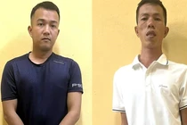 Hai đối tượng Đặng Văn Được và Trần Đông Lập tại cơ quan công an