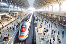 Phối cảnh đường sắt tốc độ cao trên trục Bắc - Nam.