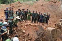 Hiện trường nơi xảy ra vụ sạt lở.