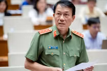 Bộ trưởng Bộ Công an Lương Tam Quang trả lời chất vấn. Ảnh: Quochoi.vn