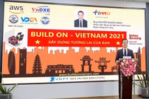 Ông Nguyễn Quang Minh - Giám đốc Quan hệ Đối tác Chiến lược của Ngân hàng số Timo - phát biểu tại lễ khai mạc cuộc thi.