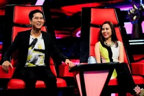 Hồ Hoài Anh và Lưu Hương Giang ngồi ghế giám khảo trong chương trình Giọng hát Việt nhí