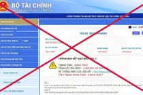 Website Bộ Tài chính giả mạo