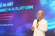 Ông Đào Quang Bính, Tổng giám đốc, Tổng thư ký tòa soạn VnEconomy phát biểu tại sự kiện ra mắt nền tảng Marcom AI