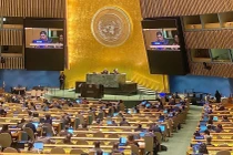 Đại diện phái đoàn Việt Nam phát biểu tại Liên hợp quốc về Công ước chống tội phạm mạng. Ảnh: TTXVN