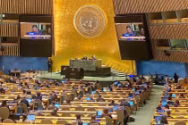 Đại diện phái đoàn Việt Nam phát biểu tại Liên hợp quốc về Công ước chống tội phạm mạng. Ảnh: TTXVN