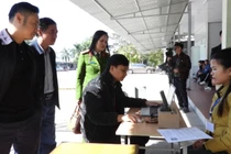 100 học viên Trung tâm dạy nghề tư thục Tùng Linh và đơn vị cung cấp dịch vụ vận hành thử thiết bị.