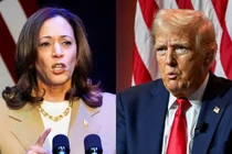 Phó Tổng thống Mỹ Kamala Harris và cựu Tổng thống Donald Trump (Ảnh: Nikkei Asia)