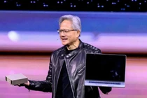 CEO của Nvidia Jensen Huang giới thiệu các sản phẩm mới trong phiên họp quan trọng tại GTC ở San Jose, California. Ảnh: SCMP.