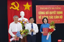 Bà Lê Thị Mỹ Hạnh và ông Trần Thanh Vân tại buổi công bố quyết định bổ nhiệm