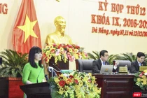 Bà Trương Thị Hồng Hạnh - Giám đốc Sở Du lịch Đà Nẵng tại phiên chất vấn Kỳ họp thứ 12, HĐND TP Đà Nẵng Khóa IX 