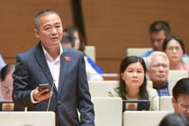 Đại biểu Nguyễn Lân Hiếu phát biểu tại hội trường Quốc hội sáng 30/10.