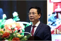 Bộ trưởng Nguyễn Mạnh Hùng phát biểu tại Hội nghị. Ảnh Mic