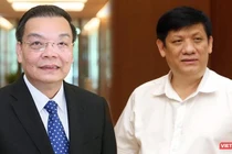 Chủ tịch UBND TP Hà Nội Chu Ngọc Anh (trái) và Bộ trưởng Bộ Y tế Nguyễn Thanh Long (phải)