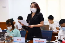 Phó Chánh Văn phòng Sở Y tế TP.HCM, bà Lê Thiện Quỳnh Như phát biểu tại họp báo chiều ngày 25/8