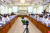 Toàn cảnh cuộc họp UBND TP.HCM sáng 29/6. Ảnh: MT
