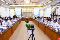 Toàn cảnh cuộc họp UBND TP.HCM sáng 29/6. Ảnh: MT