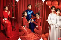 Ba thế hệ nhà Trương Ngọc Ánh diện áo dài đón xuân 2022