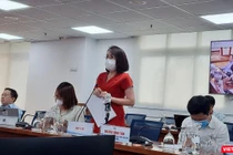 Bà Lê Thiện Quỳnh Như, Phó chánh văn phòng Sở Y tế TP.HCM phát biểu tại cuộc họp báo chiều 11/8. Ảnh: Hòa Bình