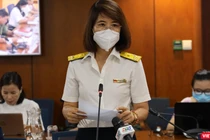 Bà Võ Thanh Thủy, Trưởng phòng quản lý đất, Cục Thuế TP, thông tin về diễn biến vụ việc đấu giá đất Thủ Thiêm tại cuộc họp báo chiều ngày 7/7