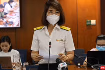 Bà Võ Thanh Thủy, Trưởng phòng quản lý đất, Cục Thuế TP, thông tin về diễn biến vụ việc đấu giá đất Thủ Thiêm tại cuộc họp báo chiều ngày 7/7