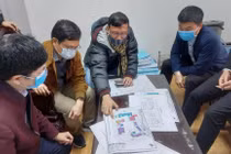 Chuẩn bị cho xây dựng bệnh viện dã chiến số 3 ở Hải Dương (ảnh: BYT) 