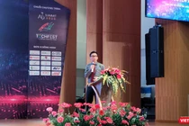 Ông Nguyễn Việt Dũng, Giám đốc Sở KH&CN TP.HCM tại phiên khai mạc sáng 24/11 (ảnh: Hòa Bình)