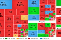 Cổ phiếu CEO, HDC, TCH, DXG... la liệt sàn, VN-Index mất hơn 22 điểm