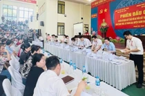 Một phiên đấu giá đất tại Thanh Oai, Hà Nội vào tháng 8 năm ngoái