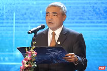 TS. Nguyễn Minh Hồng, Chủ tịch Hội Truyền thông số Việt Nam (VDCA), phát biểu tại Lễ trao giải thưởng Chuyển đổi số Việt Nam 2023