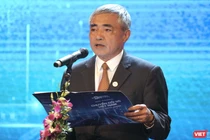 TS. Nguyễn Minh Hồng, Chủ tịch Hội Truyền thông số Việt Nam (VDCA), phát biểu tại Lễ trao giải thưởng Chuyển đổi số Việt Nam 2023