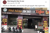 Nhà hàng N-One đổi tên thành Sơn Thuỷ +V sau khi bị tố liên quan đến việc ông Đ.H.H. bị bắt quỳ, hành hung dã man. Ảnh chụp từ trang cá nhân của nhà hàng N-One.